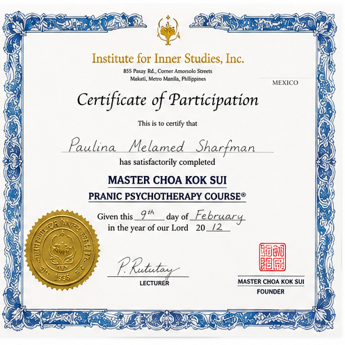 Certificado de Psicoterapia Energética